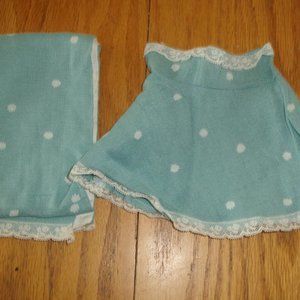 Terri Lee doll clothes untagged blue polka dot dress shawl